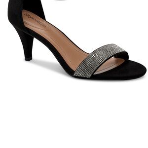 Style & Co. Women's Black suede Heels with sparkling diamonds